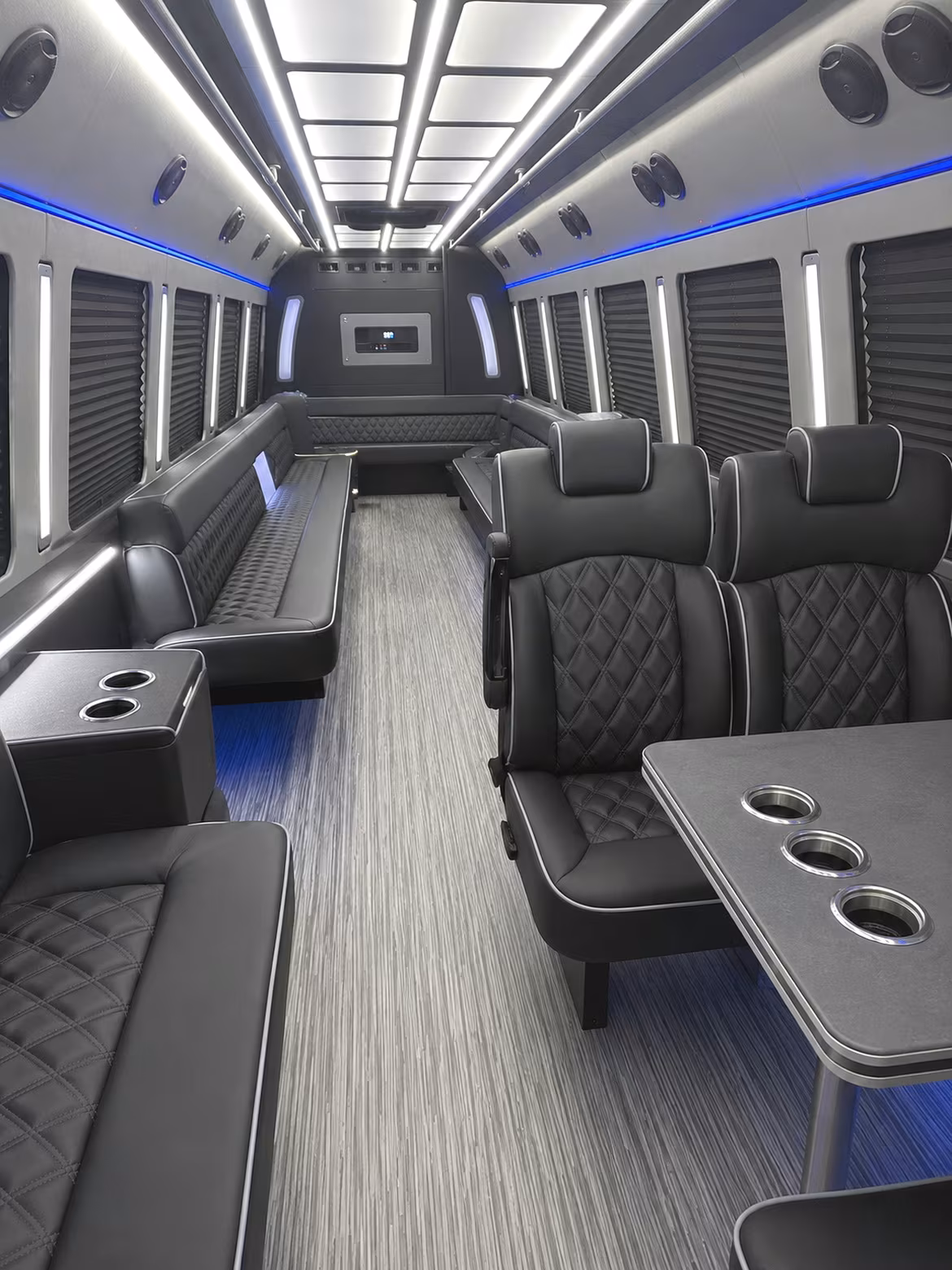 manchester 25 passenger party bus inside