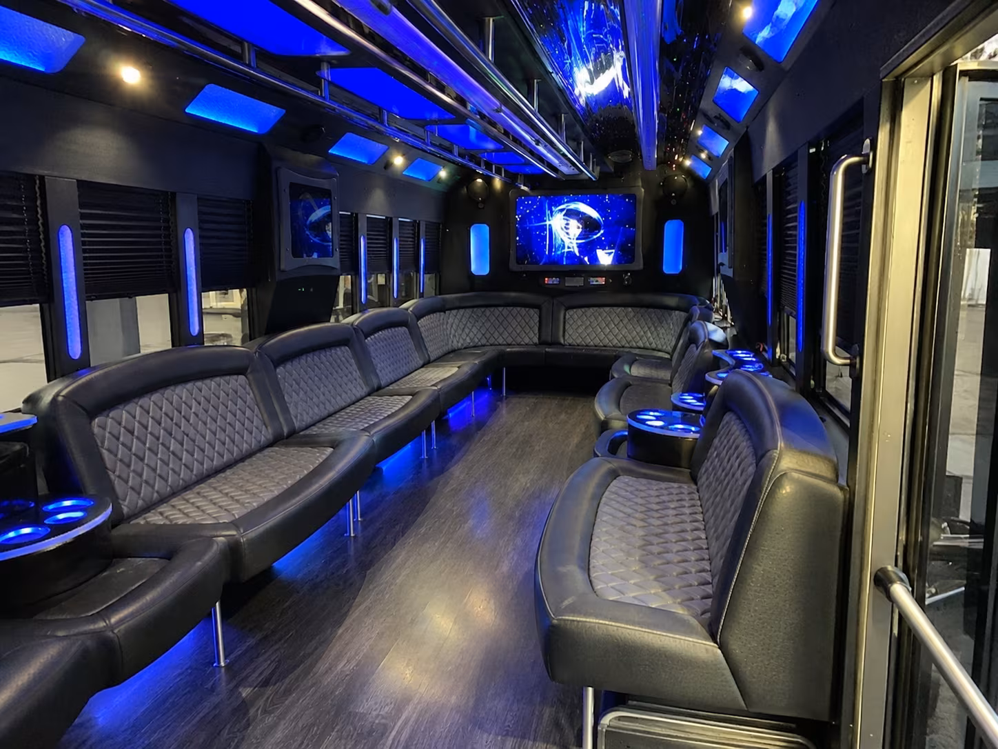 manchester 28 passenger party bus interior