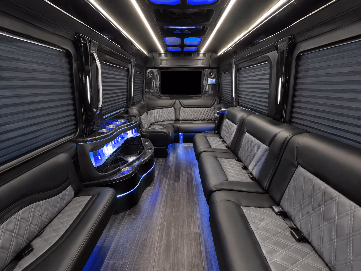 manchester 30 passenger party bus inside