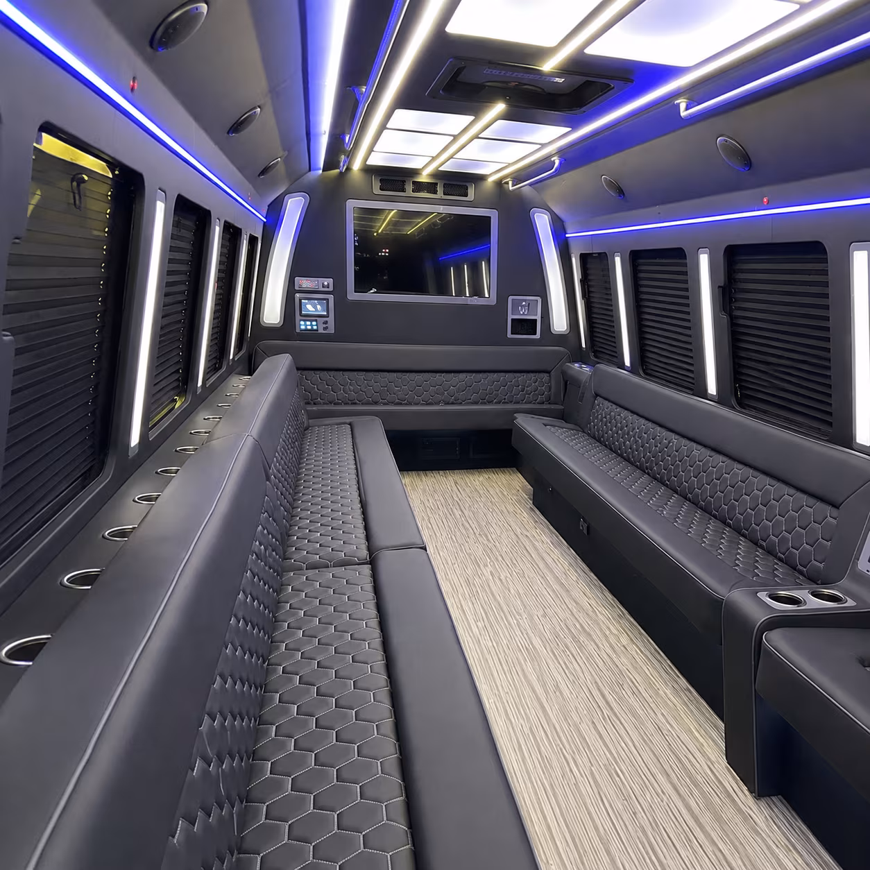 manchester 40 passenger party bus inside