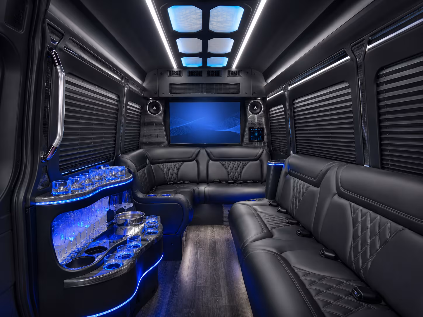 manchester 40 passenger party bus interior