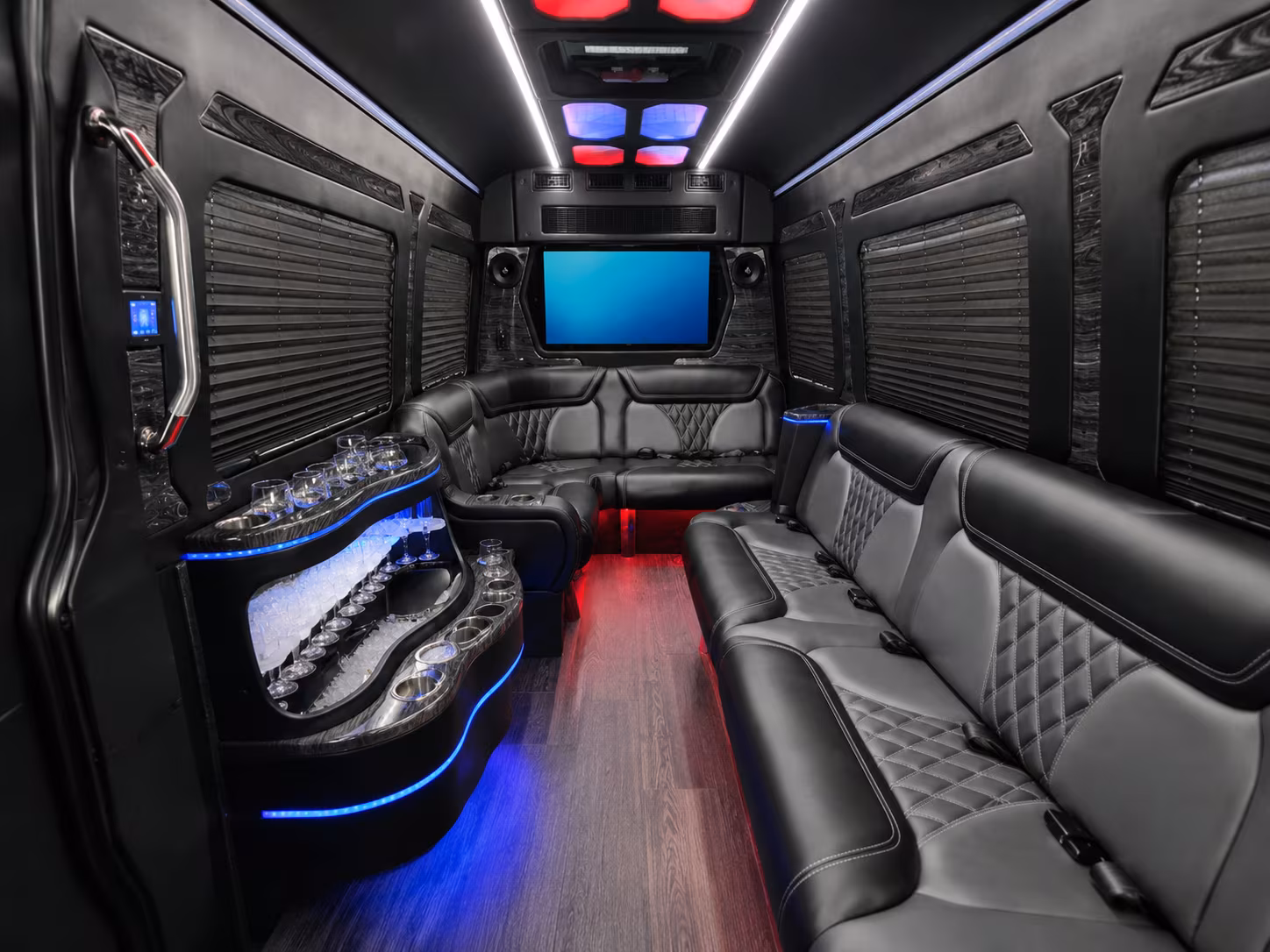manchester 50 passenger party bus inside