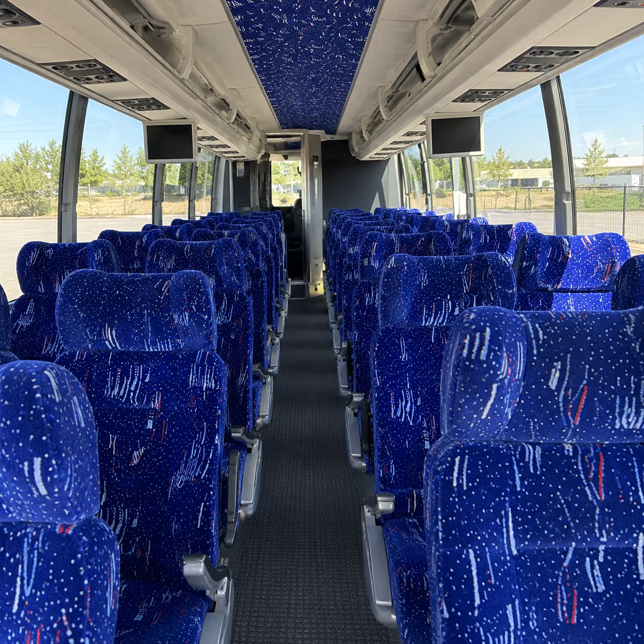 manchester charter bus rental interior